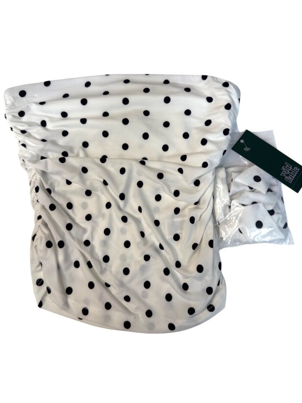 NWT Wild Fable White & Black Polka Dot Tube Top XXS